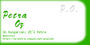 petra oz business card